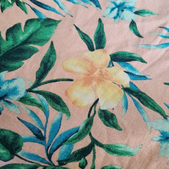 WOMAN WITHIN Linen Maxi Midi Skirt Womens 18 / 20 Large Tropical Florals Pull On - Picture 13 of 14